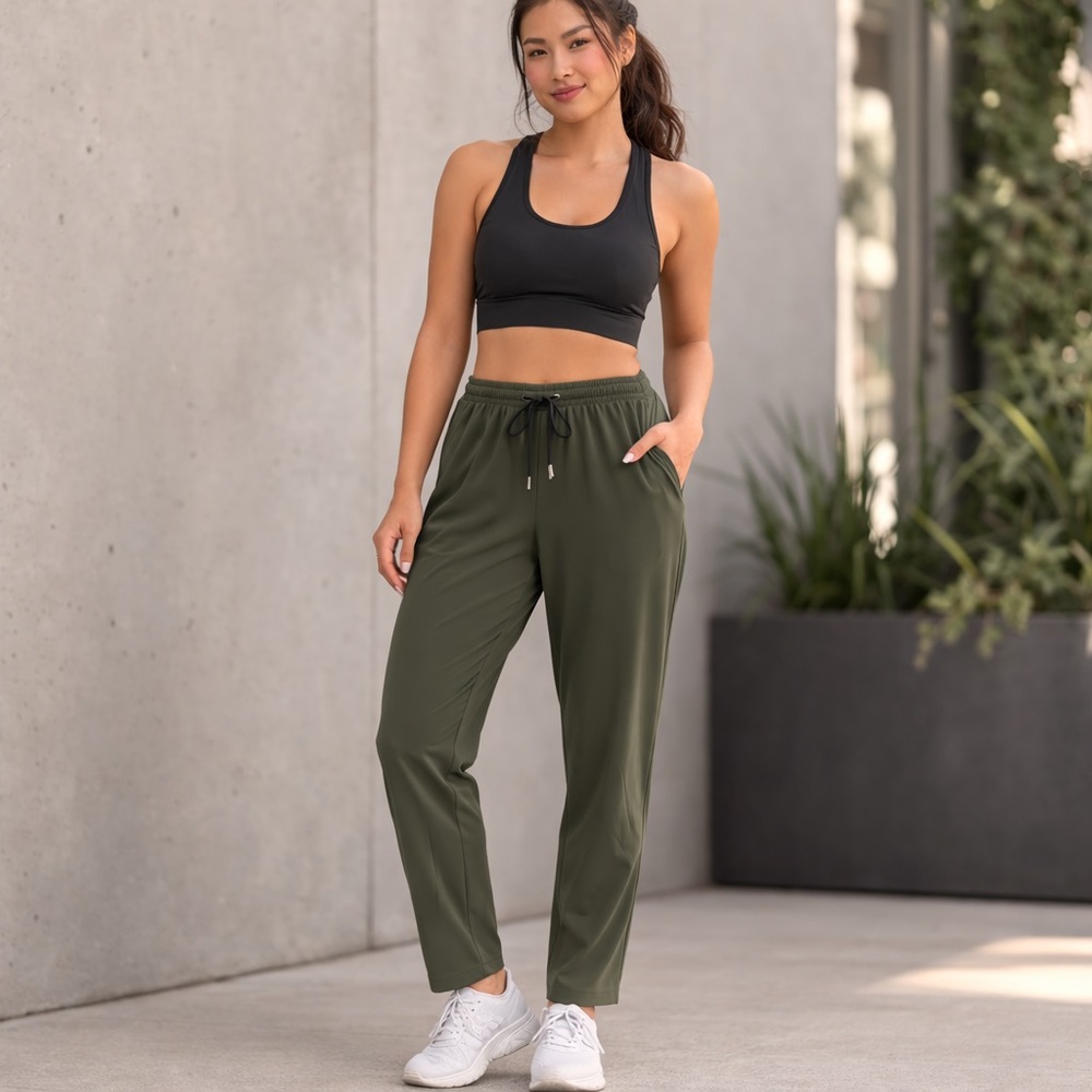 Zyia Active Athletic Jogger Pants Olive Green Stretch Performance XXL